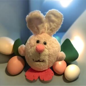 Vintage 1982 80s Toy Round Pink Plush Bunny Rabbit Easter Spearhead Stuffed RARE